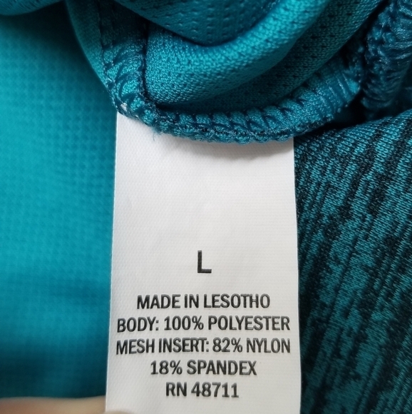 Mta Sport Athleisure Turquoise Long Sleeve Crew Neck Top Size L - Picture 7 of 7